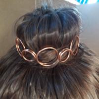 Circle hair barrette for bun holder with hair sticks - Thumbnail 1