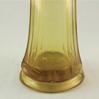 Vintage Tall Amber Yellow Clear Glass Bud Vase, Flower Holder - Thumbnail 2