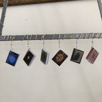 mix match book earrings! 