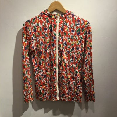 Theatre products red patterned zip hoodie 