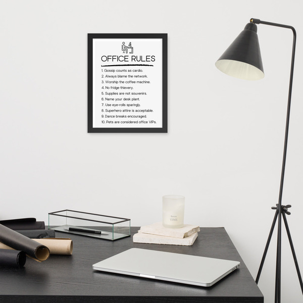 OFFICE RULES - framed poster