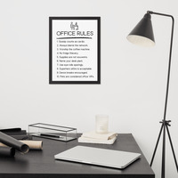 OFFICE RULES - framed poster - Thumbnail 1