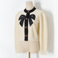 Sparkly Bow Button Cardigan One Size  - Thumbnail 2