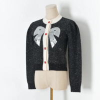 Sparkly Bow Button Cardigan One Size  - Thumbnail 3