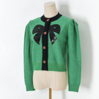 Sparkly Bow Button Cardigan One Size  - Thumbnail 4