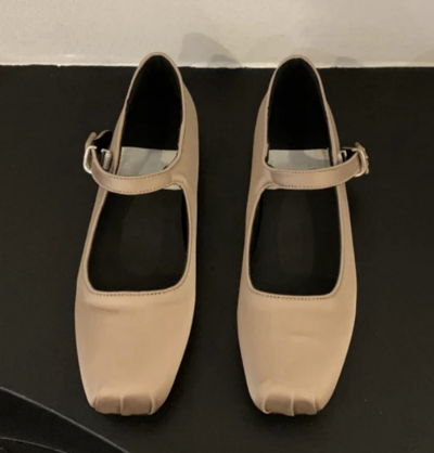 Satin Ballet Flats square toe 