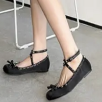 Studded satin wrap ballet flats  - Thumbnail 5