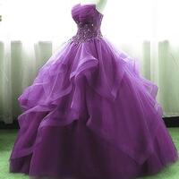 Purple Ball Gown Organza And Tulle Sweet 16 Dress With Lace Appique, Purple Formal Gown,999 - Thumbnail 2