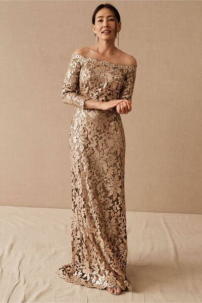 Eleghant Lace Champagne Mother of Bride Dress,1000