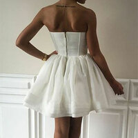Sexy Short White Homecoming Dresses Party Gowns for Junior,1007 - Thumbnail 1