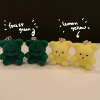 flocked fuzzy bear earrings! - Thumbnail 6