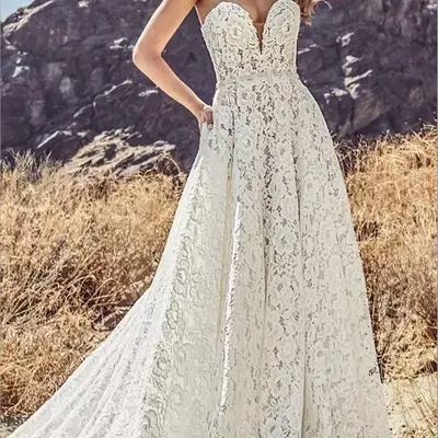  beach wedding dresses sweetheart lace appliqued sweep train boho wedding dress a line custom made vintage bridal gowns