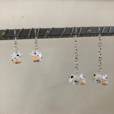 Tiny cow earrings!