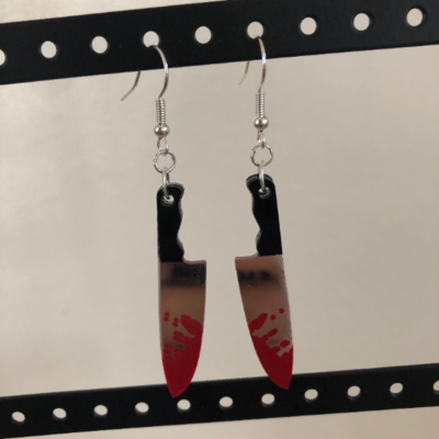 Bloody knife earrings!