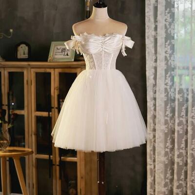 Vintage homecoming dresses off the shoulder short graduation dress,1716 - Thumbnail 1