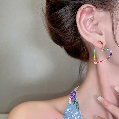 Colorful Heart Loops Drop Earrings