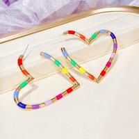 Colorful Heart Loops Drop Earrings - Thumbnail 1