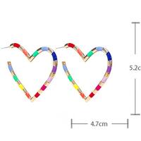 Colorful Heart Loops Drop Earrings - Thumbnail 3