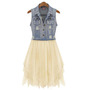 Ladies Sleeveless Denim Dress - Thumbnail 1