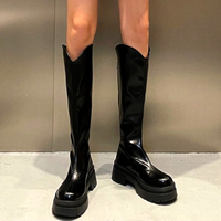 Stunning England Retro Bike Leather Block Heels Boots Gothic Girlystyle Amazing - Thumbnail 1