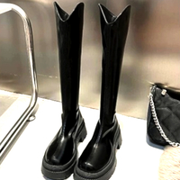 Stunning England Retro Bike Leather Block Heels Boots Gothic Girlystyle Amazing - Thumbnail 3