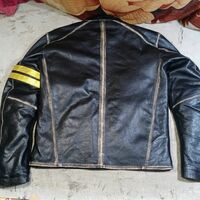 Crafted Leather Men's Black Biker Vintage Motorcycle Distressed Cafe Racer Leather Jacket - Thumbnail 2
