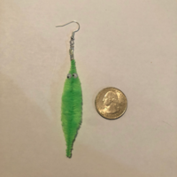fuzzy mini worm on a string earrings! - Thumbnail 4