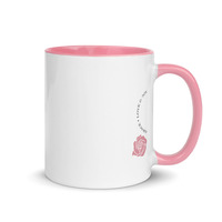 11oz - Roundabout #44 - "Grace, Love, and Joy" White Mug with Pink Color Inside - Thumbnail 1