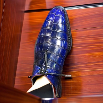New Handmade Pure Leather Alligator Embossed Dress Shoes For Men