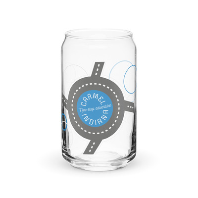 Non-stop adventure, carmel, indiana roundabout can-shaped glass