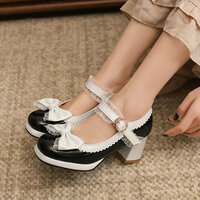 Princess Style Bow Lace High Heels - 2 colors - Thumbnail 3