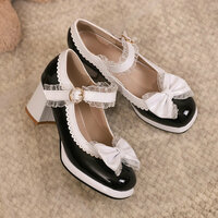 Princess Style Bow Lace High Heels - 2 colors - Thumbnail 6