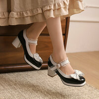 Princess Style Bow Lace High Heels - 2 colors - Thumbnail 4