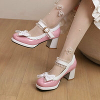 Princess Style Bow Lace High Heels - 2 colors - Thumbnail 2