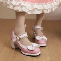 Princess Style Bow Lace High Heels - 2 colors - Thumbnail 1