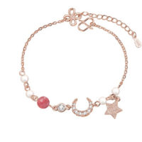 dainty Valentines day rose gold clad charm bracelet  - Thumbnail 3