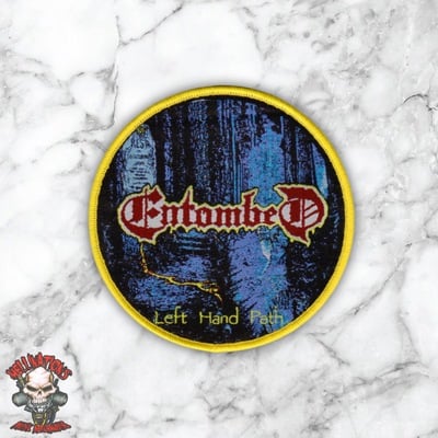 Entombed round woven patches
