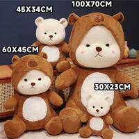 Undercover Teddy In Capybara Plush Toys Doll - Thumbnail 6