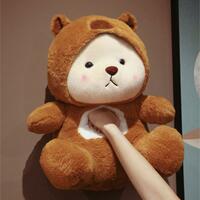Undercover Teddy In Capybara Plush Toys Doll - Thumbnail 4