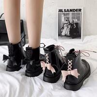 Bow Lace Up Combat Boots - Thumbnail 5