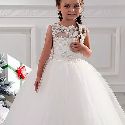 Flower girls dresses tulle lace top spaghetti formal kids wear for party toddler gowns - Thumbnail 1