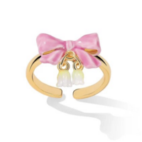 Cute Valentines Day Bow ring adjustable 18k clad - Thumbnail 4