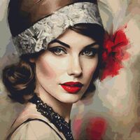 Red Lipstick Cross Stitch Pattern - Thumbnail 1