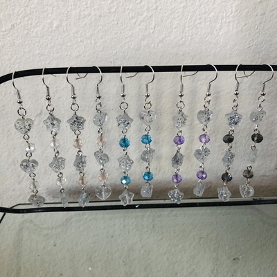 Beaded heart or star chain earrings!