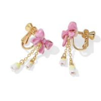 Bow Earrings 18 k clad cute Valentines Day  - Thumbnail 3
