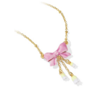 Pink Valentines Day Bow Necklace 18 K clad - Thumbnail 4