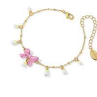 Cute Pink Valentines Day Bow Bracelet 18 K clad - Thumbnail 2