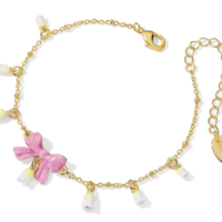 Cute Pink Valentines Day Bow Bracelet 18 K clad - Thumbnail 3