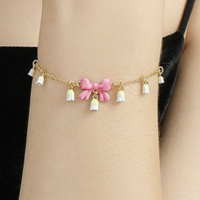 Cute Pink Valentines Day Bow Bracelet 18 K clad - Thumbnail 4