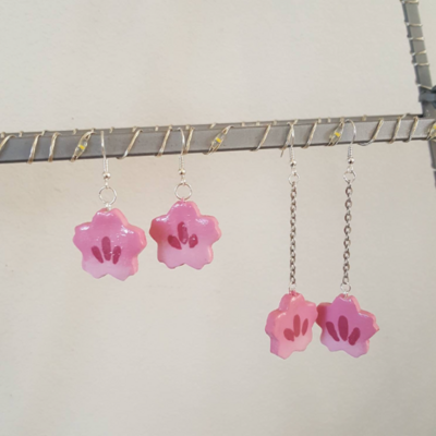 Clay cherry blossom earrings!